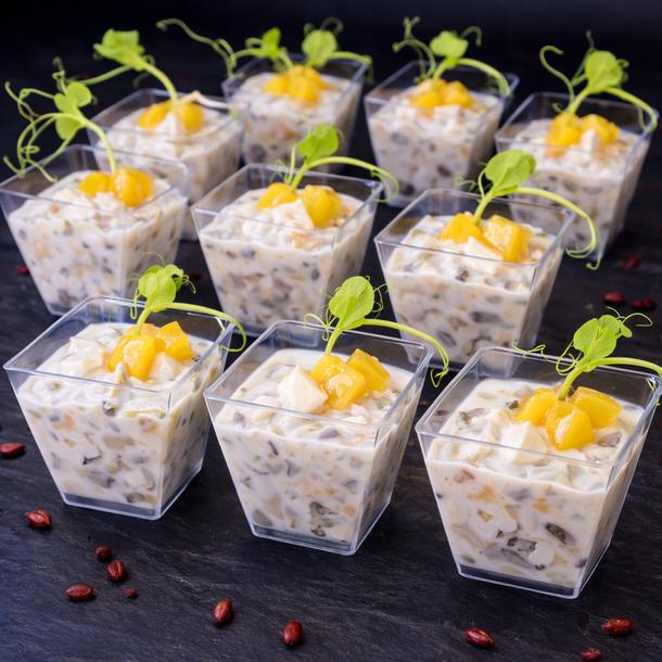 Мини трайфлы "Сливочная курочка с грибами"