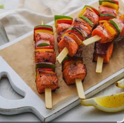 Шашлычки из форели с овощами Шашлычки из форели с овощами