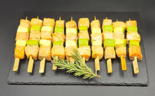 Шашлычок с лососем и цукини Шашлычок с лососем и цукини