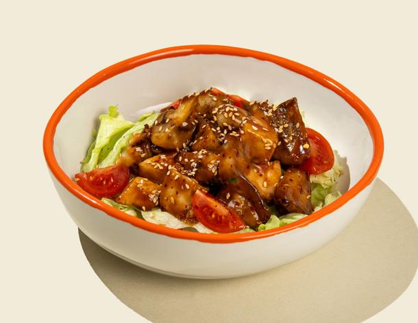 Хрустящий цыпленок и соусом терияки