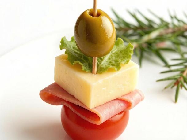 Канапе с ветчиной и сыром Канапе с ветчиной и сыром